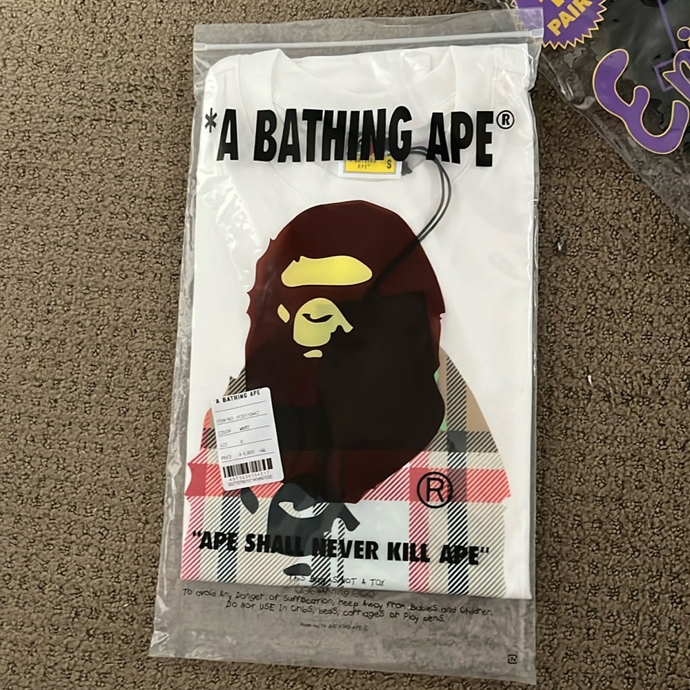 Bape x burberry size M